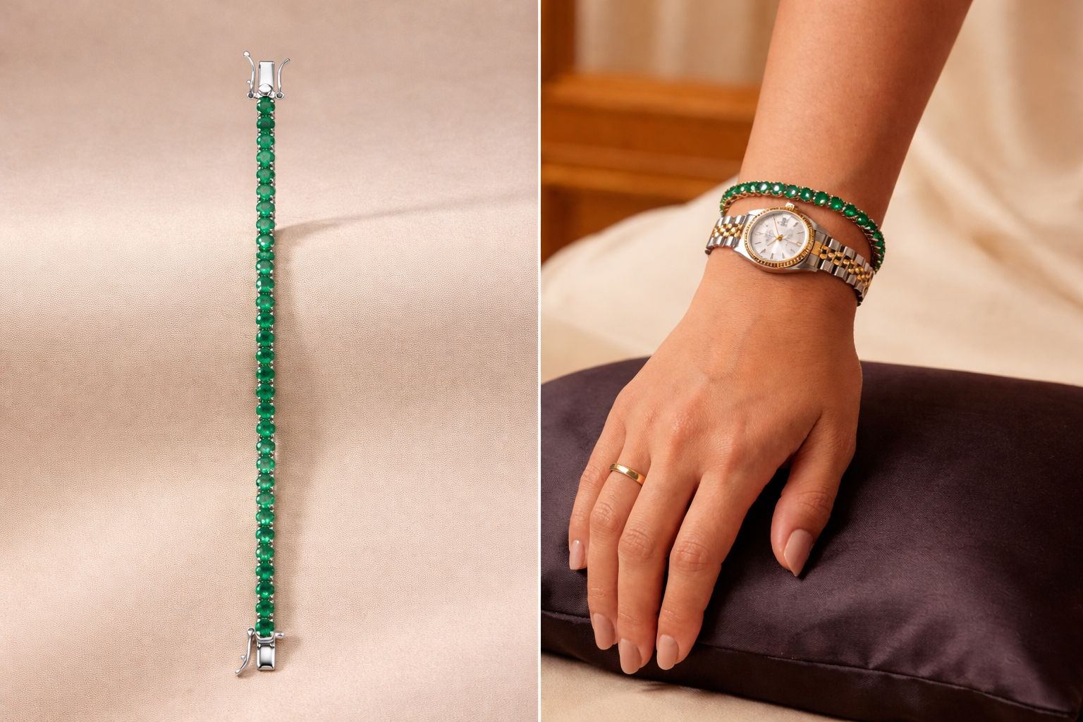 Emerald Line Bracelet (Daily Wear)