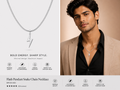 Vyomaa Silver Flash Pendant Snake Chain Necklace – Stainless Steel | Anti-Tarnish