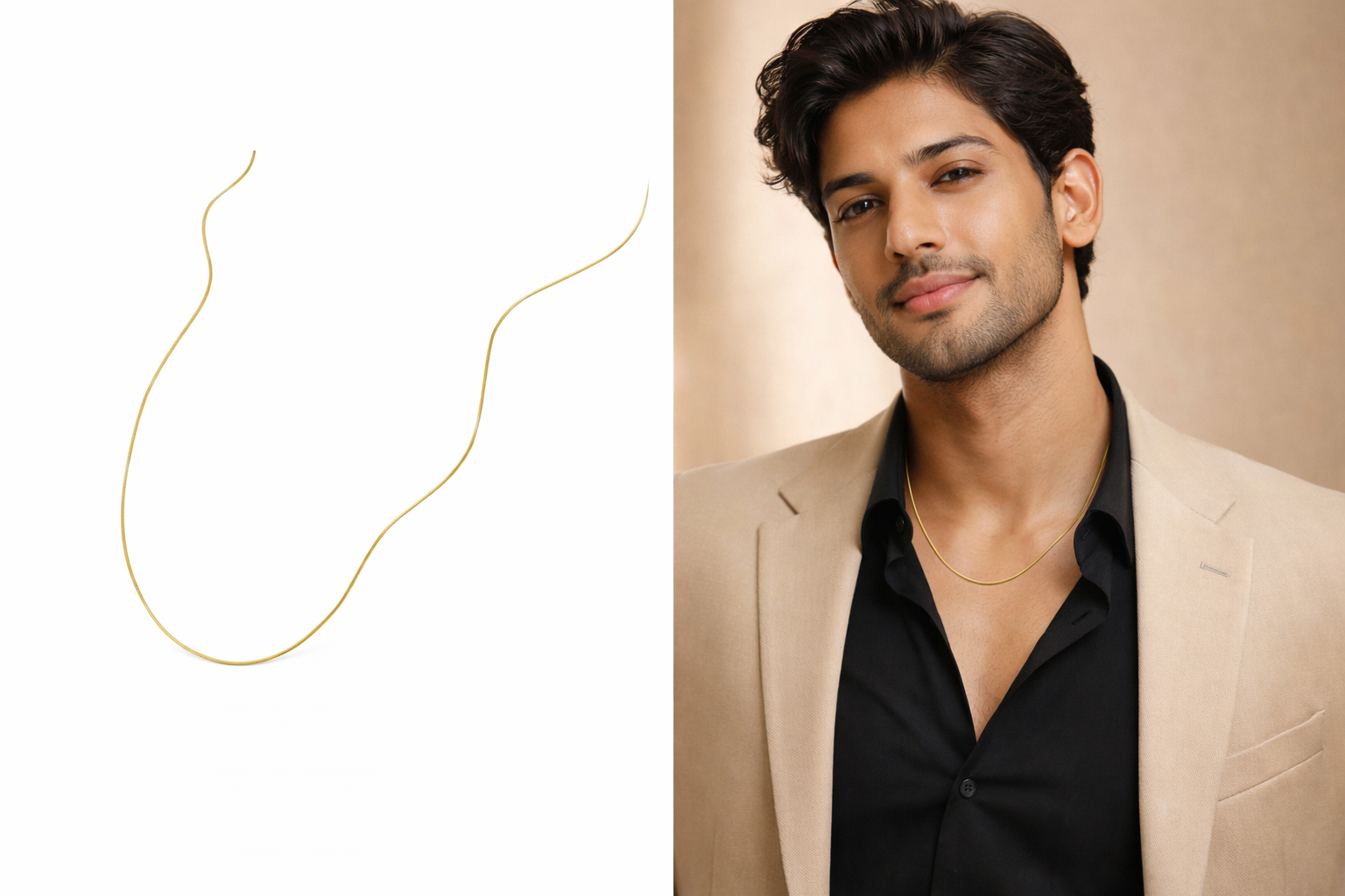 Vyomaa Gold Sleek Minimal Chain Stainless Steel | Anti-Tarnish