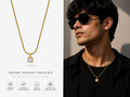 Elegant Square Stone Gold Necklace
