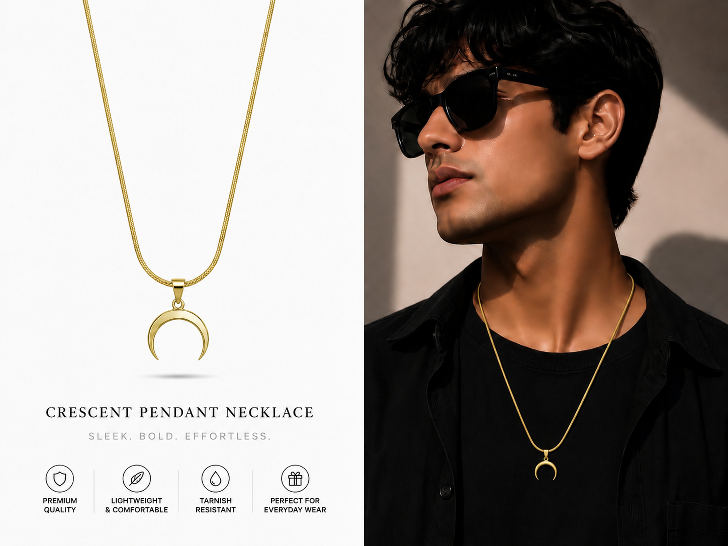 Luna Crescent Pendant Necklace