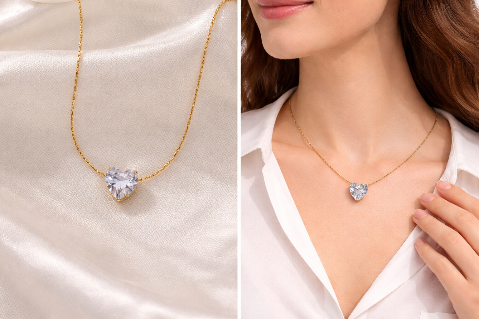 Crystal Heart Pendant Necklace